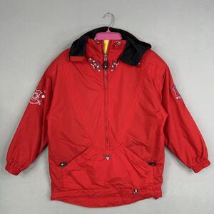 Obermeyer Jacket Womens Small Red Alpine Embroidered Ski Snow Mountain Retro 90s